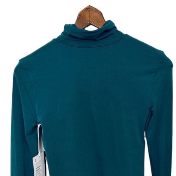 LULULEMON Wundermost Ultra-Soft Nulu Turtleneck Bodysuit Storm Teal NWT - Picture 4 of 8